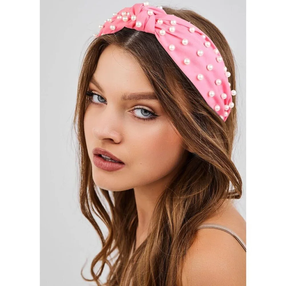 Pink Flower Hairbands for Women Girls 4 Pack Non Slip and Elastic